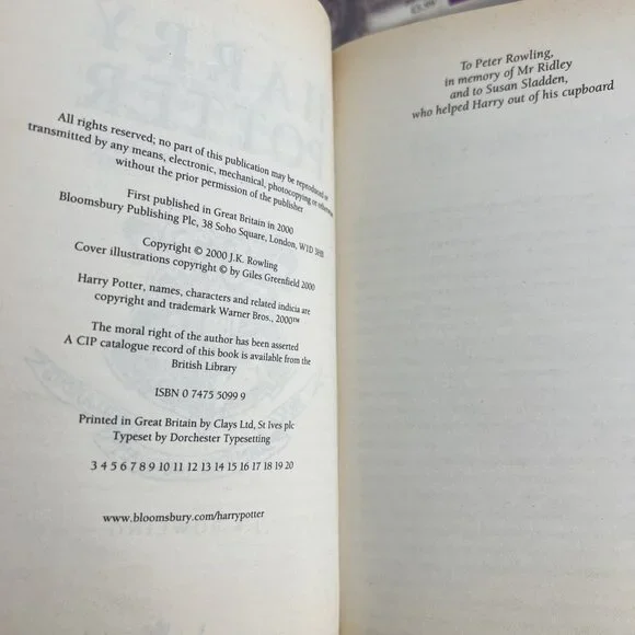 Lot of 5 Harry Potter Bloomsbury UK Book Stone Chamber Prisoner Goblet Hallows - Picture 12 of 16